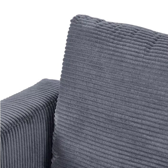 Сірий лляний диван