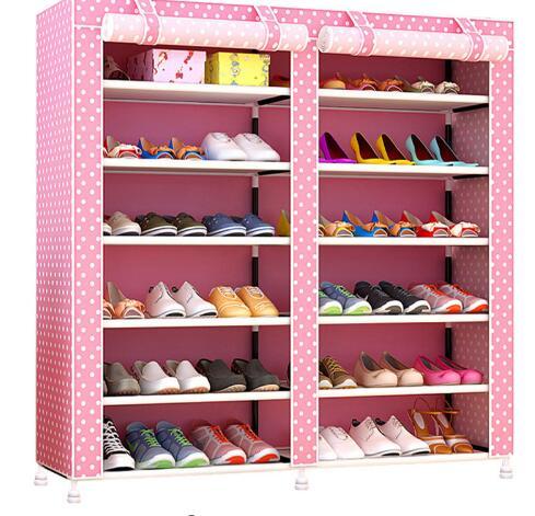 Thick Non-woven Double Row Shoe Cabinet
