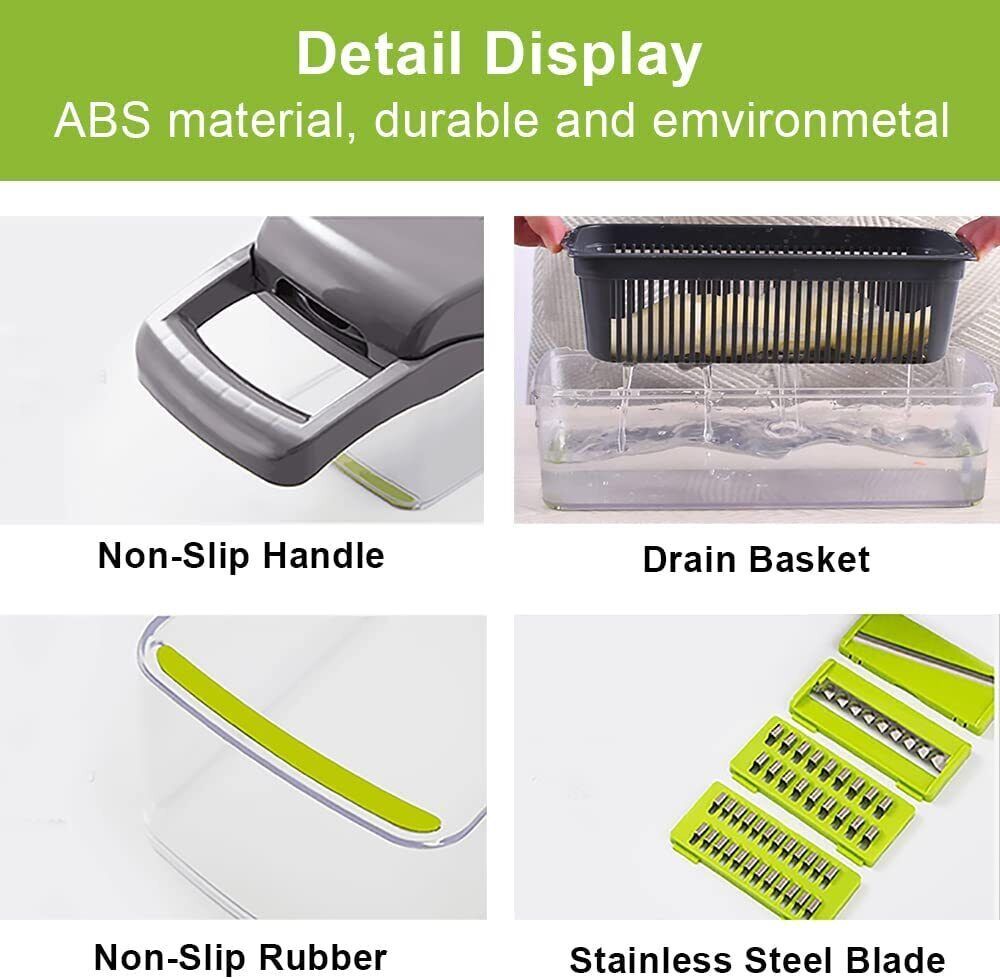 15 в 1 подрібнювач овочів, салатний фрукт, овочевий подрібнювач, скибочка для овочів