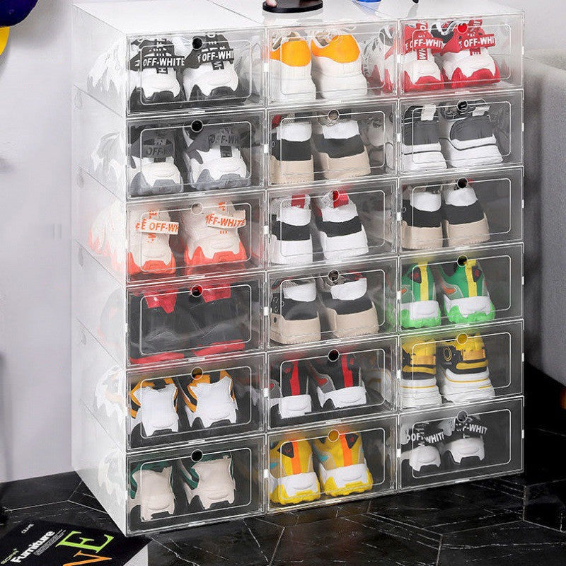 Transparent Plastic Clamshell Shoe Rack