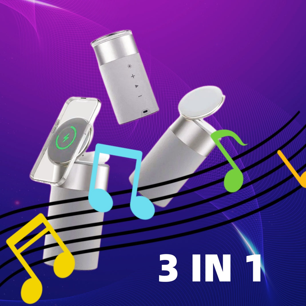 3-в-1 багатофункціональний бездротовий зарядний пристрій для iPhone та AirPods, портативний Bluetooth-колонка з сенсорною лампою для дому та офісу