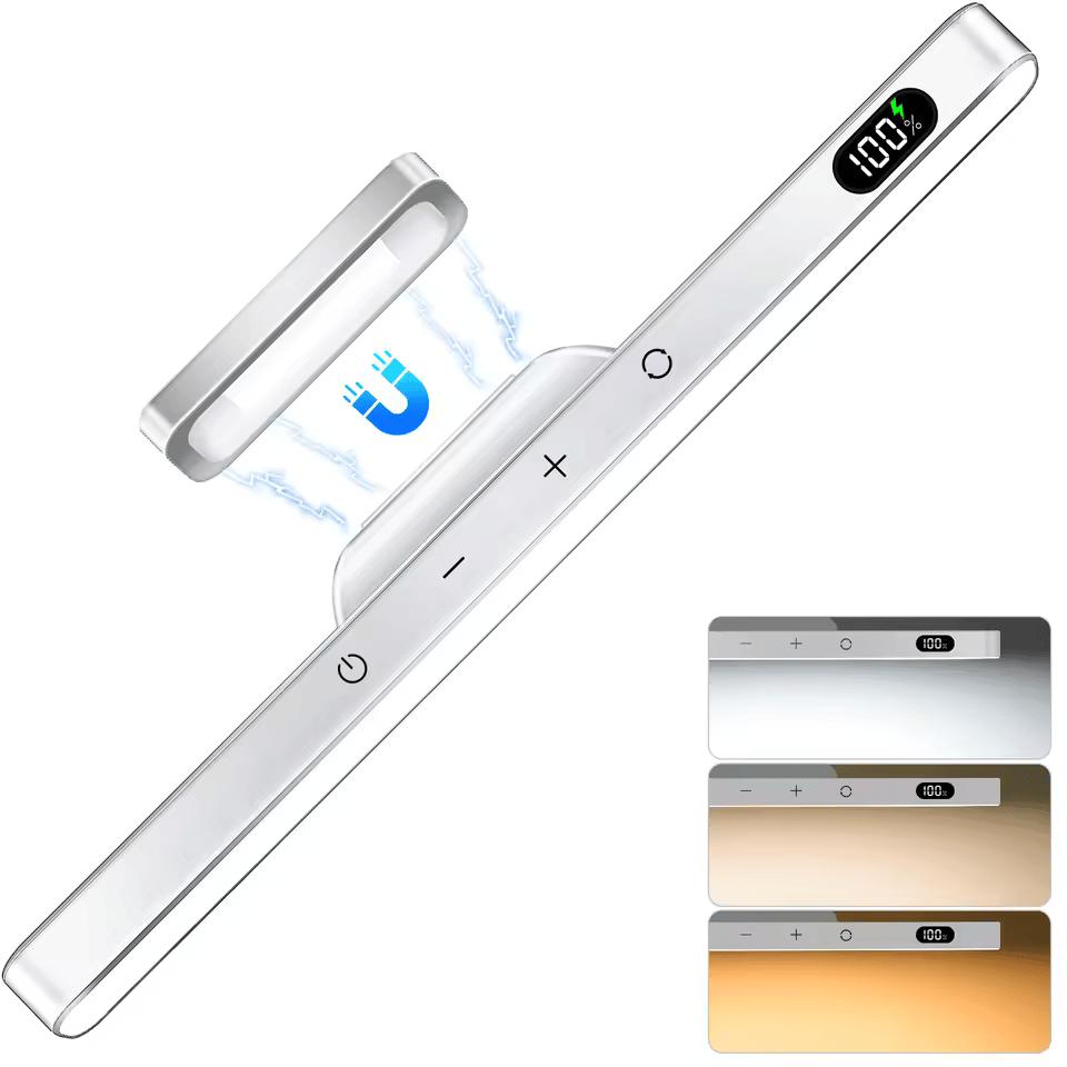 Акумуляторна світлодіодна лампа для дзеркала з регульованою яскравістю – 3 кольори, 5 рівнів яскравості, магнітне та сенсорне керування