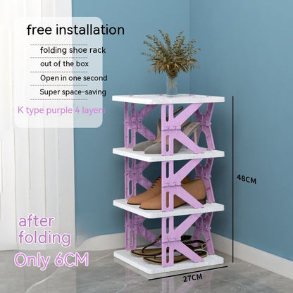 Plastic Installation Folding Shoe Cabinet