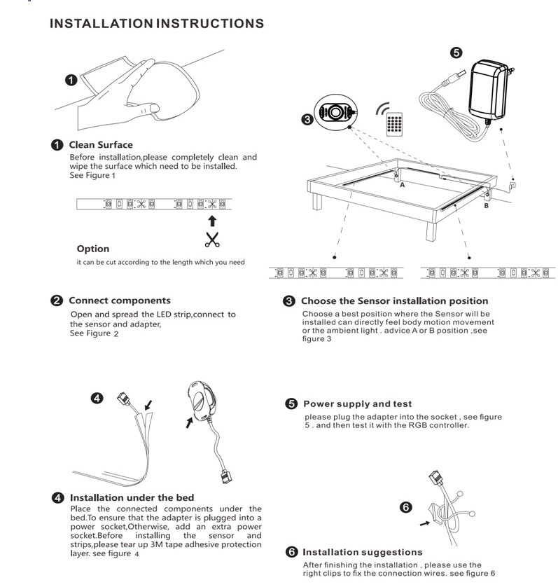 Body sensor LED bed lamp