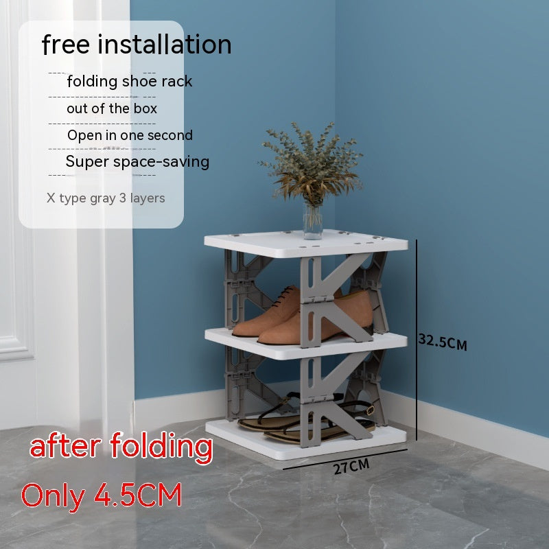 Plastic Installation Folding Shoe Cabinet