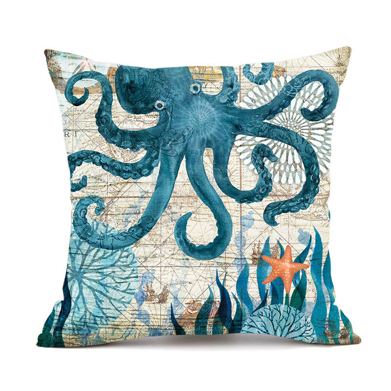 Turtle Printed Throw Pillow Cases