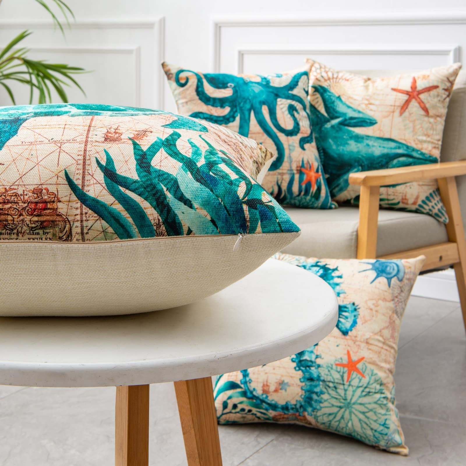Turtle Printed Throw Pillow Cases