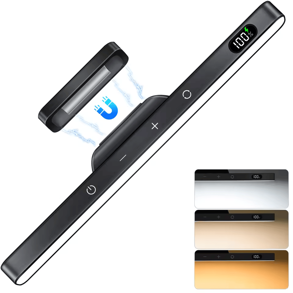 Rechargeable Dimmable LED Mirror Light – 3 Colors, 5 Brightness Levels, Magnetic & Touch-Control